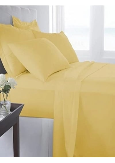Mer-tim Ranforce Tek Kişilik Lastikli Çarşaf Takımı 100x200 Sarı