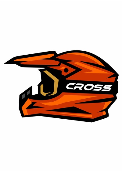 Cross Motosiklet Kask Sticker - Araba Oto Motosiklet Sticker - 00021 40x25 Cm