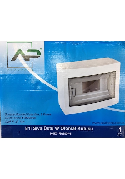 8'li Sıva Üstü W Otomat Kutusu 231x100x176 MM Adal Pano