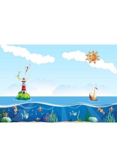 Çocuk Odaları İçin Deniz Canlıları Duvar Kağıdı