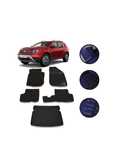 Dacia Duster 4X4 2018-2022 Arası 4D Havuzlu Oto Paspas Bagaj Set