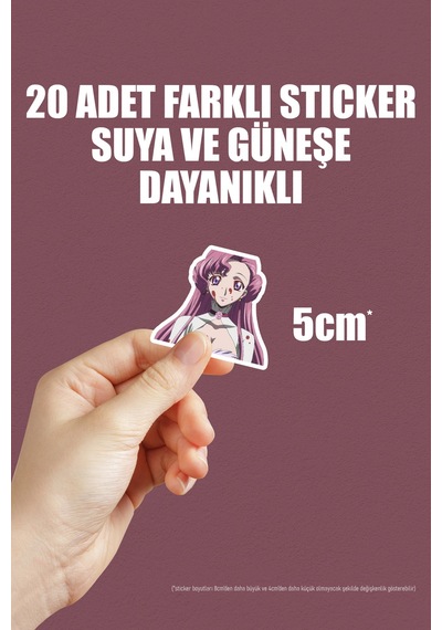 Code Geass Anime Sticker Paketi 20 Adet Çok Renkli