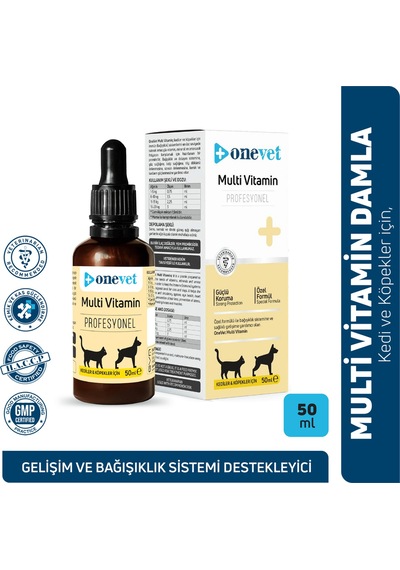 Onevet Multi Vitamin Kedi Ve Köpekler İçin Gelişim Ve Damla 50 Ml