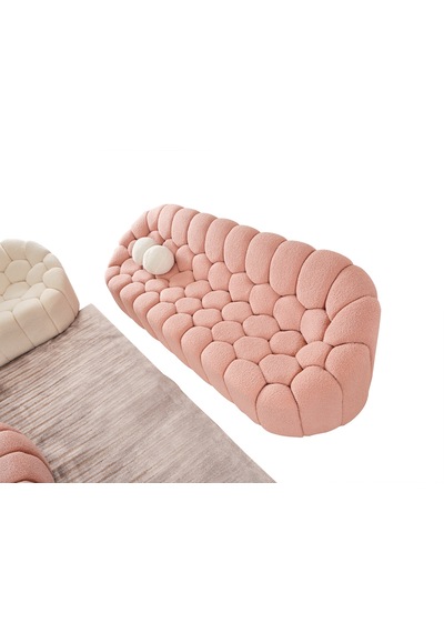 Most Balloon Dörtlü Kanepe İthal Pembe Teddy Kumaş Evinize Tesli