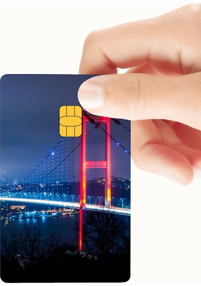 Köprülü Gece Manzarası Temalı Kredi Ve Banka Kartı Kaplama Sticker Natural