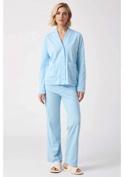 Benerly Kadın V Yaka Düşük Kol Uzun Kollu Relaxed Kalıp Örme Pijama Takım Çok renkli Benerly Kadın V Yaka Düşük Kol Uzun Kollu Relaxed Kalıp Örme Pijama Takım Çok renkli