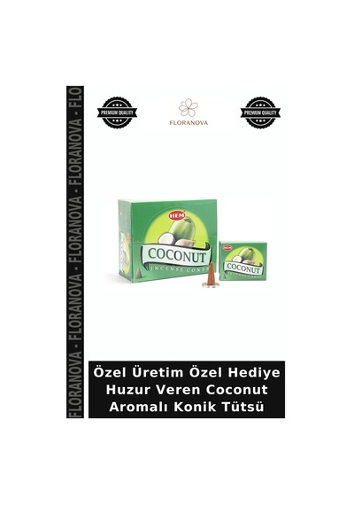 Özel Üretim Özel Hediye Huzur Veren Coconut Aromalı Konik Tütsü