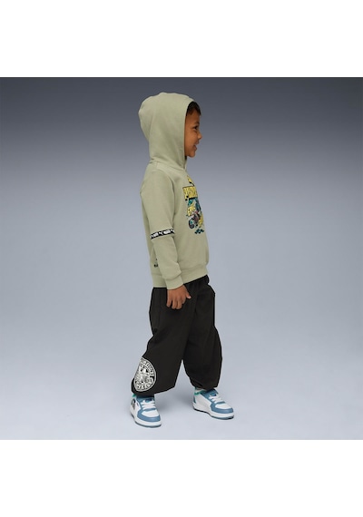 Puma Hot Wheels Çocuk Haki Kapüşonlu Sweatshirt Haki