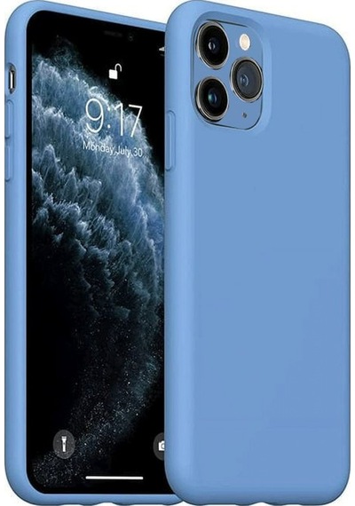 Apple Uyumlu iPhone 11 Pro Max İçi Kadife Kaplı Esnek Silikon Kapak Ryc/ Nano Lansman Mavi