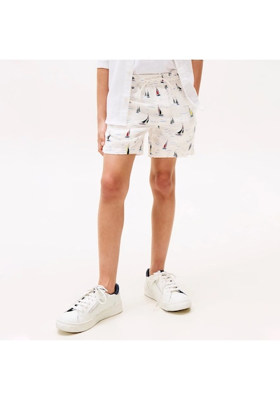 Tommy Hilfiger Print Linen Çocuk Beyaz Mayo Kb0kb09478 Beyaz