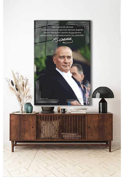 Atatürk Özel Tasarım 9 Dikey Cam Tablo