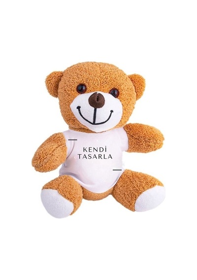 Kendin Tasarla Kişiye Özel Baskılı Peluş Ayıcık Kahverengi