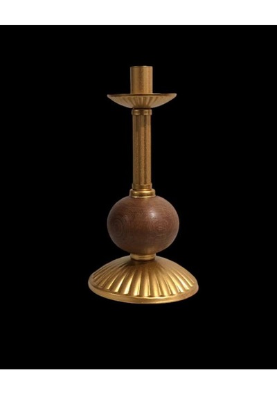 Tekli Pino Mumluk Ahşap Top Detaylı Gold Büyük