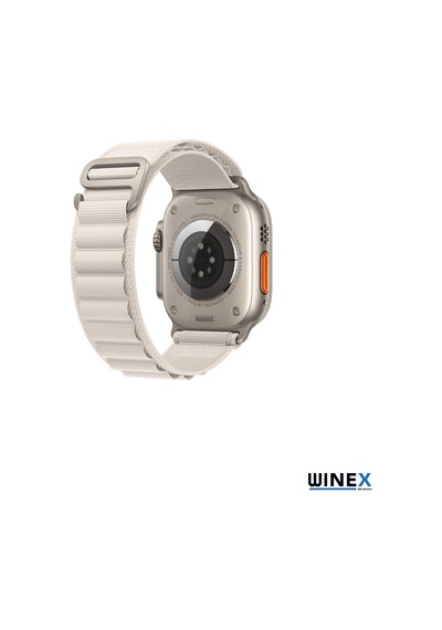 Winex 42-44mm Yeni Nesil Apple Uyumlu Akıllı Saat Kordonu Hasır Kancalı Beyaz