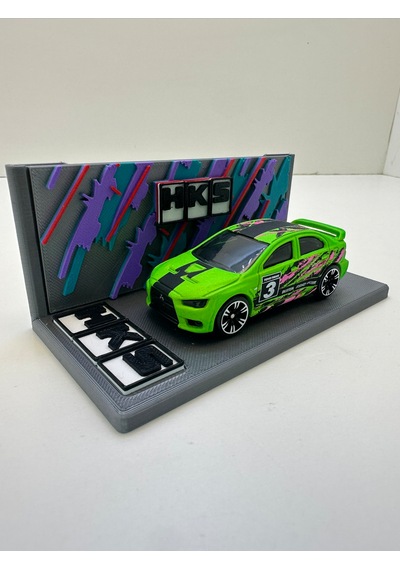 3d Baskı 1/64 Ölçekli Hks Tasarımlı Mini Diorama Araç Sergileme Garajı