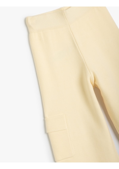 Koton Basic Bol Paça Pantolon Kargo Cep Detaylı Bej 5wkg40001at Ekru