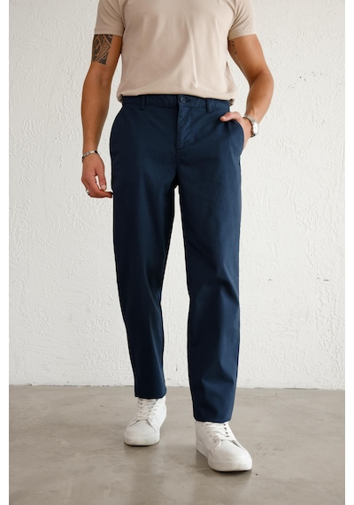 Braccas Erkek Armürlü Slim Fit Lacivert Pantolon Lacivert