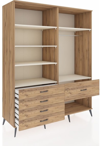 Kronos Gardrop 6 Raflı 5 Çekmeceli Tek Askılı 176x59x221 Çam-aytaşı/çam Aytaşı/çam Kronos Gardrop 6 Raflı 5 Çekmeceli Tek Askılı 176x59x221 Çam-aytaşı/çam Aytaşı/çam