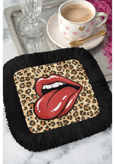 Leopar Dil Dudak Motifli Püsküllü Sunum Peçetesi - Pop Art Bohem Kırmızı Siyah Bardak Altlığı Mendil Lavanta Zeytin Yeşili Leopar Dil Dudak Motifli Püsküllü Sunum Peçetesi - Pop Art Bohem Kırmızı Siyah Bardak Altlığı Mendil Lavanta Zeytin Yeşili