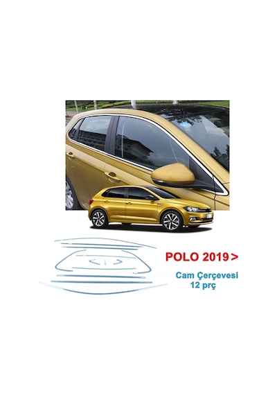Vw Polo Cam Çerçevesi Nikelajı Komple 2019 Sonrası 12 Prç P.Çelik N11.3497