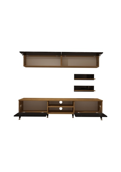 Decoraktiv Eko 5 Mdf Dvd Gold Tv Ünitesi Tv Sehpası Pera - Siyah