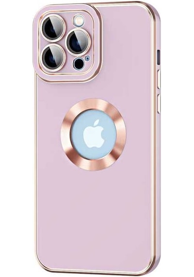 Kilifone - Apple Uyumlu iPhone 14 Pro Max - Kılıf Kamera Korumalı Parlak Logo Gösteren Kongo Kapak - Mor