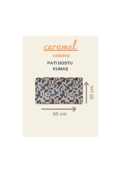 Caramel 30 50 Kedi Köpek Evi Yıkanabilir Kumaş Minderi Ile Beraber