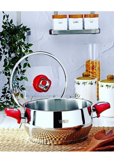Vıvaldı Tombo Çelik Tencere Derin Kırmızı Kuplu No:24 G769