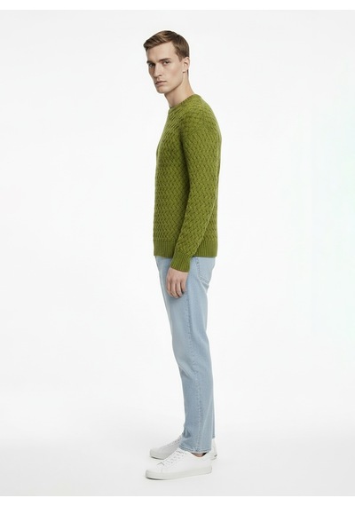 Alpha Studio Yeşil Erkek Bisiklet Yaka Regular Fit Kazak Au-3081c Merıno Mock Neck Sweater Alpha Studio Yeşil Erkek Bisiklet Yaka Regular Fit Kazak Au-3081c Merıno Mock Neck Sweater