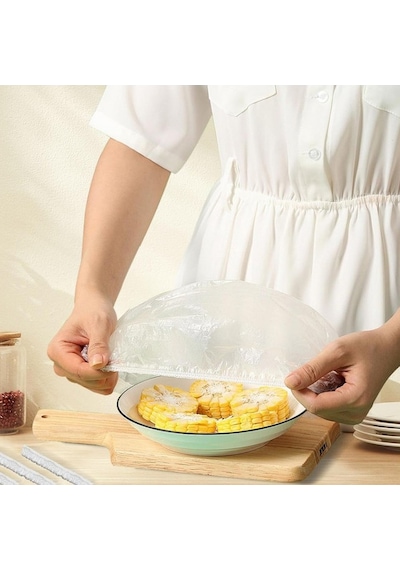 100 Adet Tencere Bonesi Ve Tabak Bonesi Çok Amaçlı Kapak Gıda Bonesi Mutfak Bonesi Şeffaf Beyaz