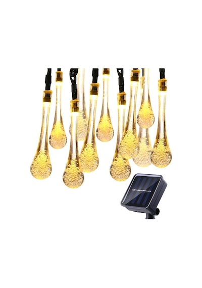 Sge Teknoloji Güneş Enerjili Su Damlasıi 30 Led Sarı Renkli Sola