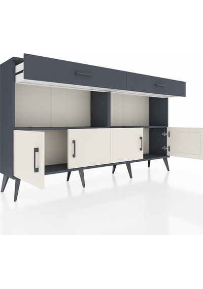 Arges Konsol 2 Raflı 2 Çekmeceli 4 Kapaklı 176x30x99 Antrasit-aytaşı/antrasit Aytası/antrasıt - Antrasıt Arges Konsol 2 Raflı 2 Çekmeceli 4 Kapaklı 176x30x99 Antrasit-aytaşı/antrasit Aytası/antrasıt - Antrasıt