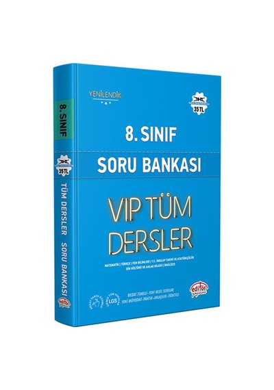8.Sınıf VIP Tüm Dersler Soru Bankası  -  Mavi Kitap -  Editör