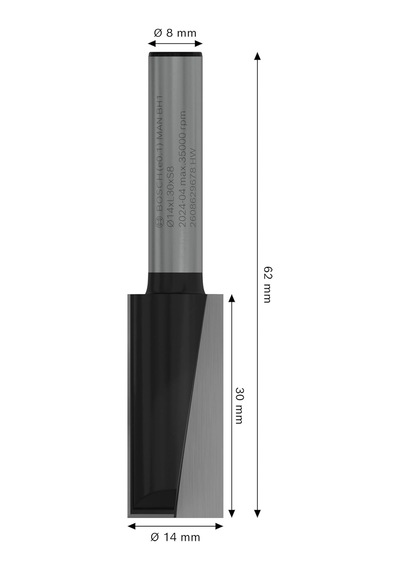 Pro 14x30 Mm Ahşap Düz Freze Ucu 2608629678