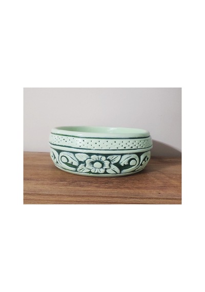 Beton Saksı Sukulent Bonzai Aranjman Teraryum Çiçek Saksısı 19x8cm Çiçekler Hariç Renk:yesil Turuncu