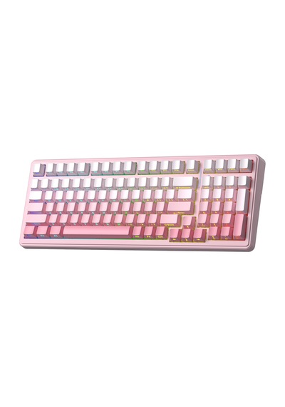 Aula F99 Mekanik Rgb Dream Sakura Switch 3 Modlu Kablosuz Makrolu Hot Swap Klavye Gradyan Pembe