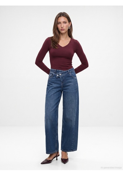 Dilvin 33215 Sıcak Tutan V Yaka Bra-free Top Bordo