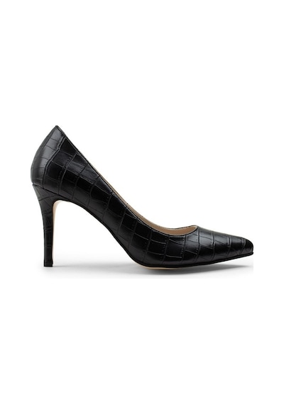 Deery Siyah Kroko Kadın Stiletto Siyah