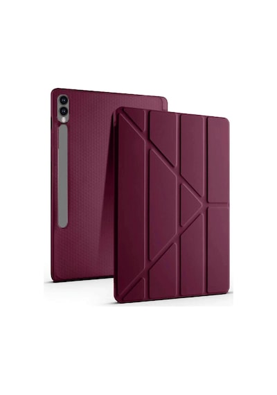 Mey İthalat Samsung Galaxy Uyumlu X610 Tab S9 Fe Plus 12.4 Kılıf Kalemlikli Mars Tablet Kılıfı - Mürdüm