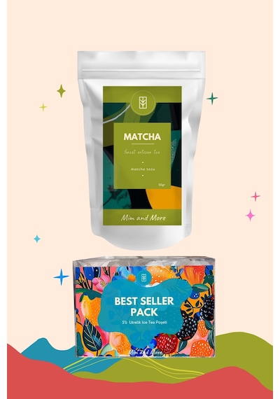 Bestseller Summer Matcha Set - Bestseller Ice Tea Pack, Saf Matcha 50 Gr