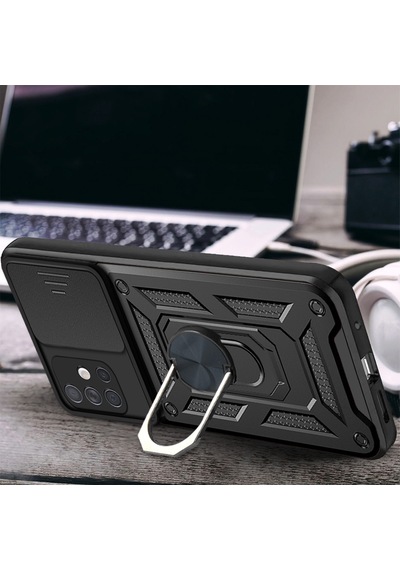 Smcase Samsung Galaxy Uyumlu A31 Kılıf Kamera Korumalı Yüzüklü Tank Pa