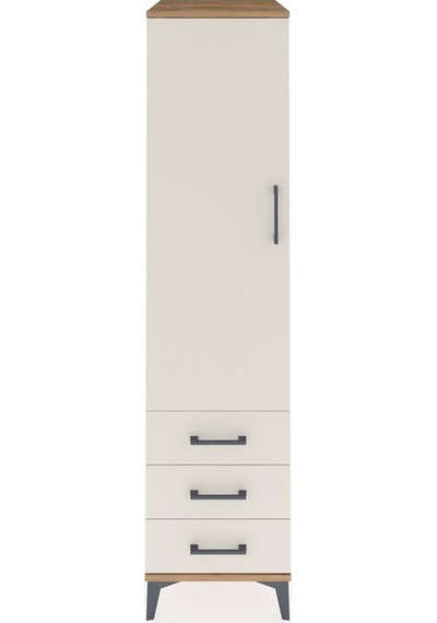Kronos Dolap 2 Raflı 3 Çekmeceli Tek Kapaklı 44x59x182 Çam-ay... Çam