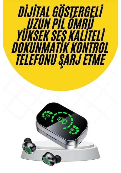 Kablosuz - 682 - Bluetooth Kulaklık Çift Telefon Destekli Powerbankli - Csmo-tex - Dijital Göstergeli