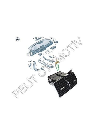 Passat B7 (2011-2015) Arka Konsol Havalandırma 3AA819203