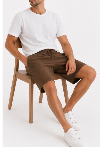 Mulberry Erkek Müslin Şort Nefes Alabilen Pamuk Dokulu Bağcıklı Günlük Ve Yazlık Rahat Kesim Şort Kahve Mulberry Erkek Müslin Şort Nefes Alabilen Pamuk Dokulu Bağcıklı Günlük Ve Yazlık Rahat Kesim Şort Kahve