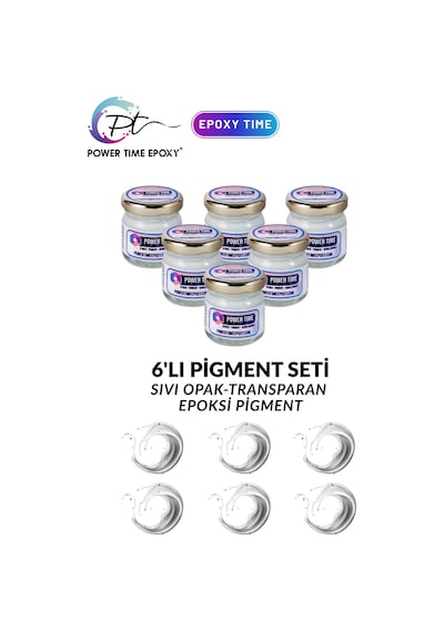 Sıvı Pigment Boya Seti Epoksi Için/ 6'lı/ Beyaz/ 6 Adet