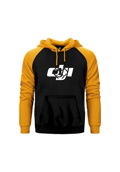 Dji Logo Silüet Gri Renk Reglan Kol Sweatshirt / Hoodie