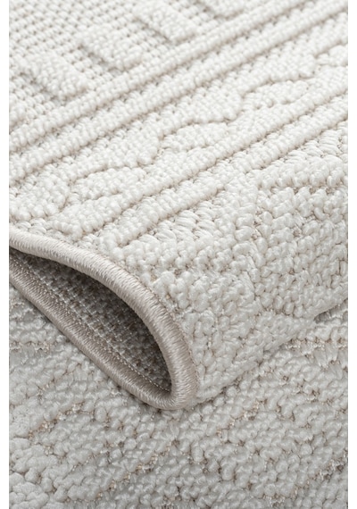Modern Geometrik Tasarımlı Jüt Dokuma Loop Sisal Krem Renk Halı Krem