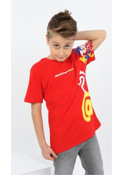 Toontoy Kids Toontoy Erkek Çocuk Soru İşareti Baskılı Tişört Kırmızı