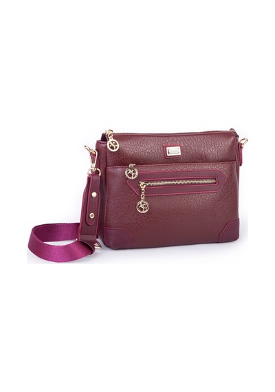 Nas Bag Kadın Spor Şık Günlük Postacı Çapraz Çanta En 25 Cm Boy 22 Cm Bordo Victoria